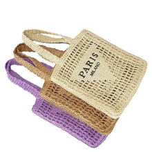 Load image into Gallery viewer, City Paris Straw Tote Bag