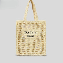 Load image into Gallery viewer, City Paris Straw Tote Bag