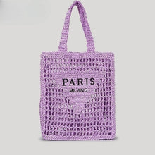 Load image into Gallery viewer, City Paris Straw Tote Bag