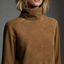 Load image into Gallery viewer, Suhkasana Suede Mock Neck Dress