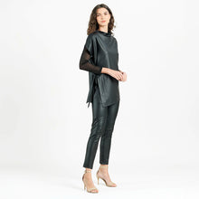 Load image into Gallery viewer, Clara Sunwoo Liquid Leather Funnel Neck Tunic