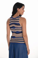 Load image into Gallery viewer, Frank Lyman Striped Crochet Top