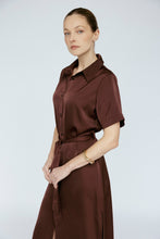 Load image into Gallery viewer, Amanda Maria Satin Shirt Dress