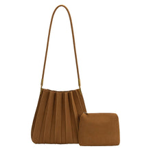 Load image into Gallery viewer, Carrie Camel Vegan Suede Shoulder Bag