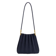 Load image into Gallery viewer, Carrie Navy Vegan Suede Shoulder Bag