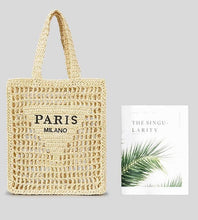 Load image into Gallery viewer, City Paris Straw Tote Bag