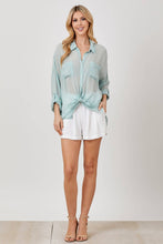 Load image into Gallery viewer, Maven West L/S Button Down Tie Top