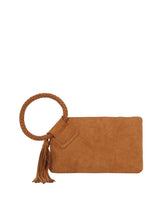 Load image into Gallery viewer, Braided Ring Tassel Wristlet Clutch: Coffee