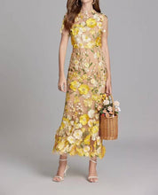 Load image into Gallery viewer, Productseeker Floral Mesh Fishtail Gown