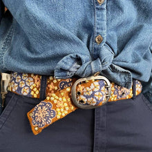 Load image into Gallery viewer, Blue Skies Floral Embroidered Wool Belt
