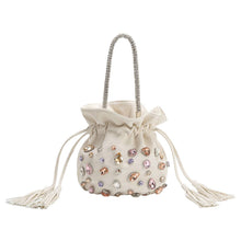 Load image into Gallery viewer, Starla Ivory Vegan Leather Jewel Top Handle Pre-Order 10/15
