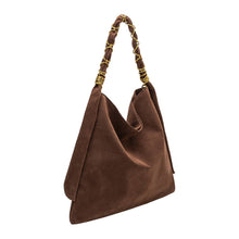 Load image into Gallery viewer, Venus Chocolate Recycl Vegan Suede Tote Bag Pre-Order 9/30
