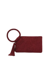 Load image into Gallery viewer, Braided Ring Tassel Wristlet Clutch: Coffee
