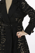 Load image into Gallery viewer, Beulah Style Flower Lace Trench Coat
