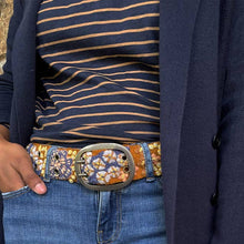 Load image into Gallery viewer, Blue Skies Floral Embroidered Wool Belt
