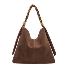 Load image into Gallery viewer, Venus Chocolate Recycl Vegan Suede Tote Bag Pre-Order 9/30
