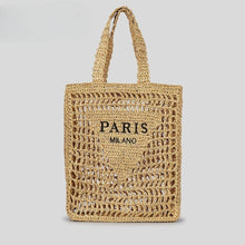 Load image into Gallery viewer, City Paris Straw Tote Bag
