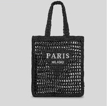 Load image into Gallery viewer, City Paris Straw Tote Bag
