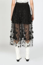Load image into Gallery viewer, Beulah Style Flowers Tulle Midi Skirt
