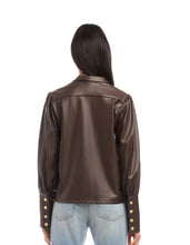 Load image into Gallery viewer, 1520 Maisie Faux Leather Shirt
