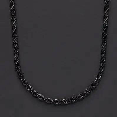Stainless Steel Black Rope Chain