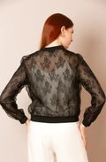 Load image into Gallery viewer, Jessie Liu Tulle Lace Combo Bomber Jacket
