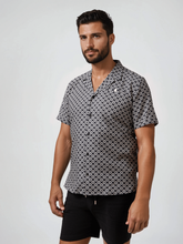 Load image into Gallery viewer, Stone Rose Seersucker Palm Print Resort Shirt
