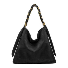 Load image into Gallery viewer, Venus Black Recycled Vegan Suede Tote Bag Pre-Order 9/30
