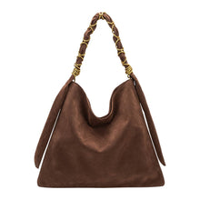 Load image into Gallery viewer, Venus Chocolate Recycl Vegan Suede Tote Bag Pre-Order 9/30
