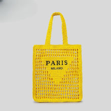 Load image into Gallery viewer, City Paris Straw Tote Bag
