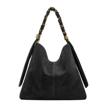 Load image into Gallery viewer, Venus Black Recycled Vegan Suede Tote Bag Pre-Order 9/30
