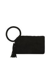 Load image into Gallery viewer, Braided Ring Tassel Wristlet Clutch: Coffee
