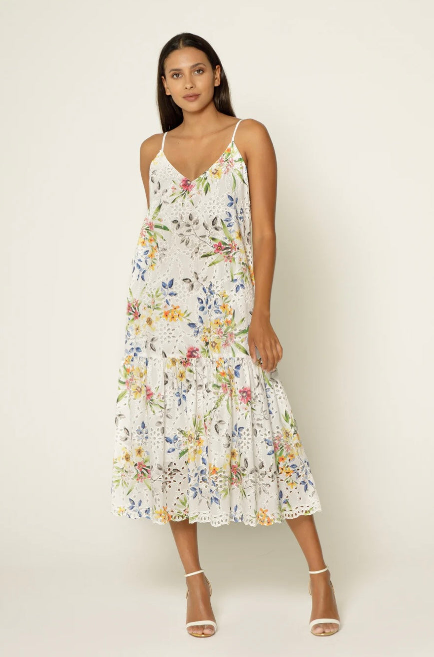 Lavender Brown White/Red/Blue Dress