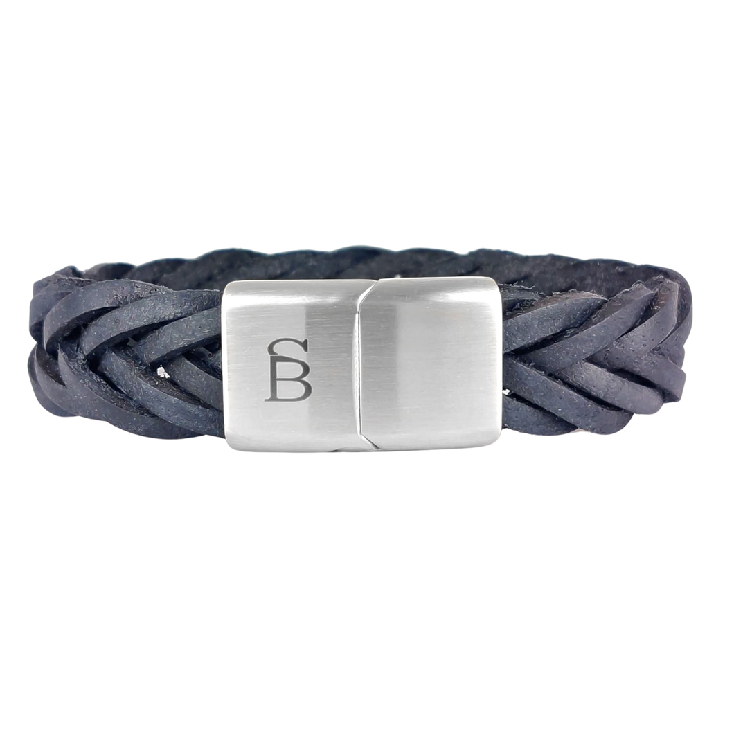 Leather Bracelet Preston - Navy