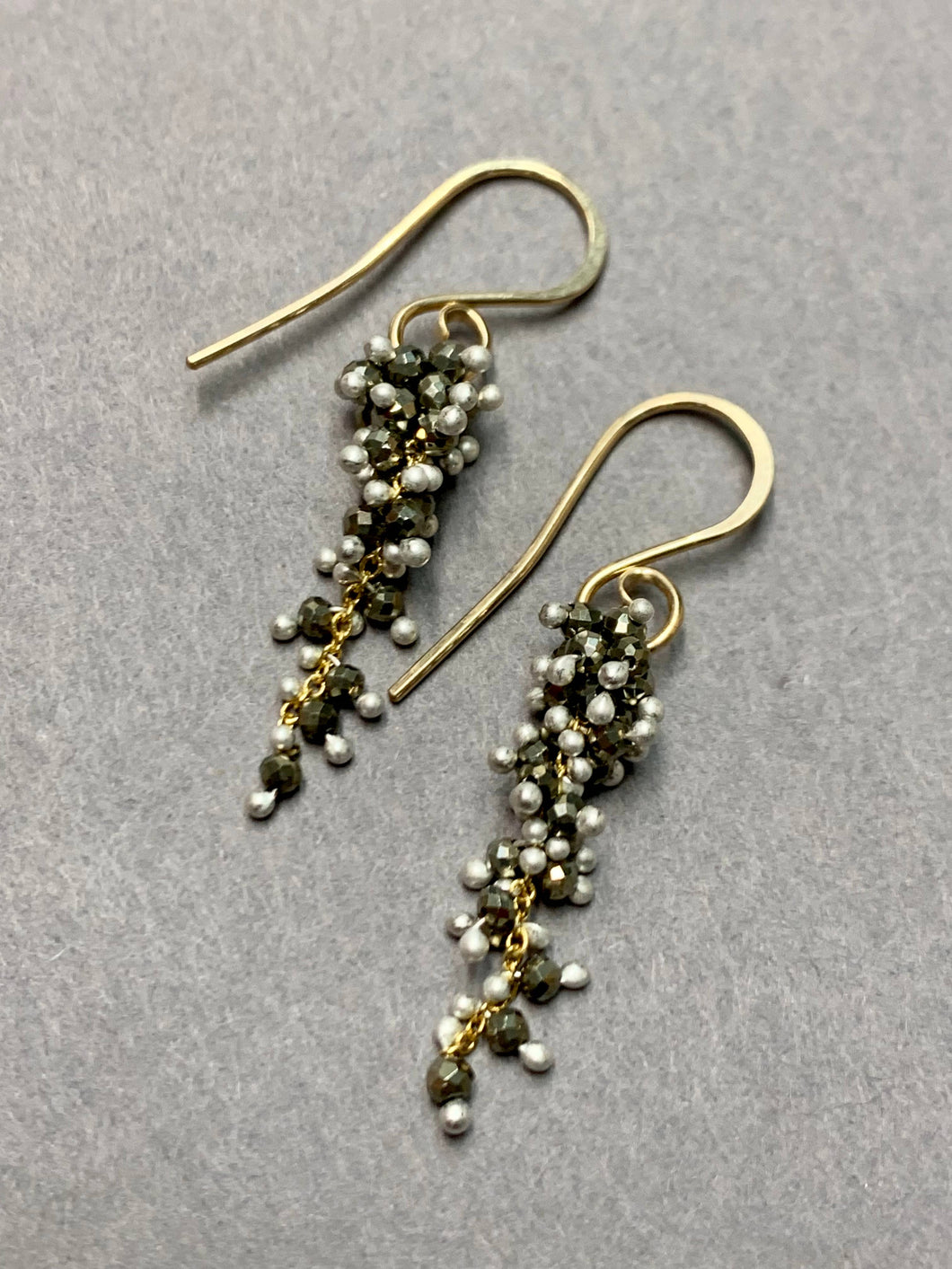 Small Pyrite Wisteria Earrings